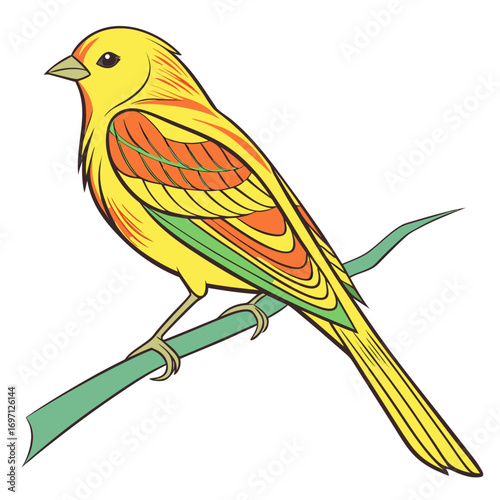 Cartoon illustration of a canary bird
