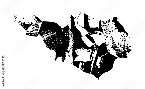 Vector Abstract black shapes create a dynamic fragmented .