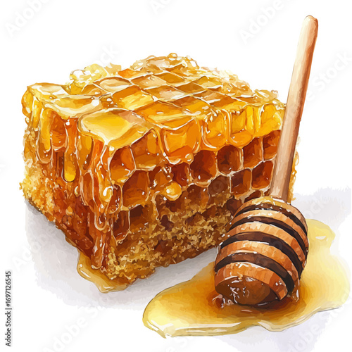 watercolor of Honey Cake, vector, isolated on a white background.