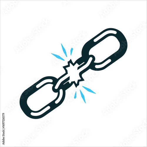 Broken Chain Link: Symbol of Freedom, Anti-Corruption Hari Anti Korupsi Anti Corruption Day Broken chain link with sharp fractures in steel gray