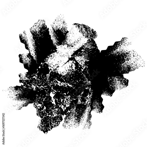 Vector Abstract floral burst with textured petals.