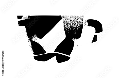 Vector Abstract black shapes create a dynamic fragmented .