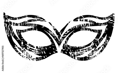 Vector Abstract owl face with distressed texture.