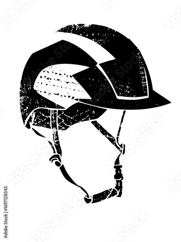 Vector Black equestrian helmet with strap details.
