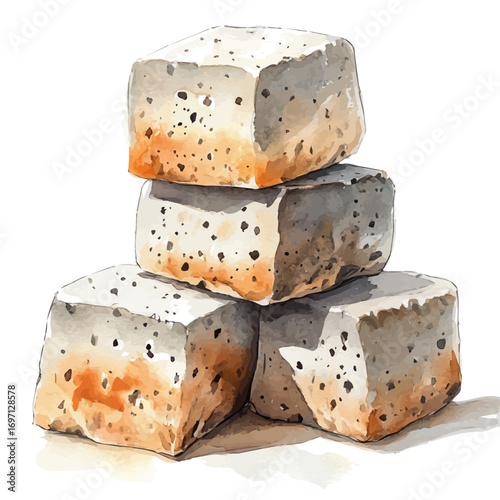 Halva, watercolor vector, isolated on a white background.