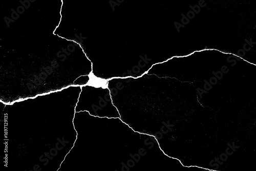 White black grey wall, floor with cracks, texture background, a hole in the concrete wall