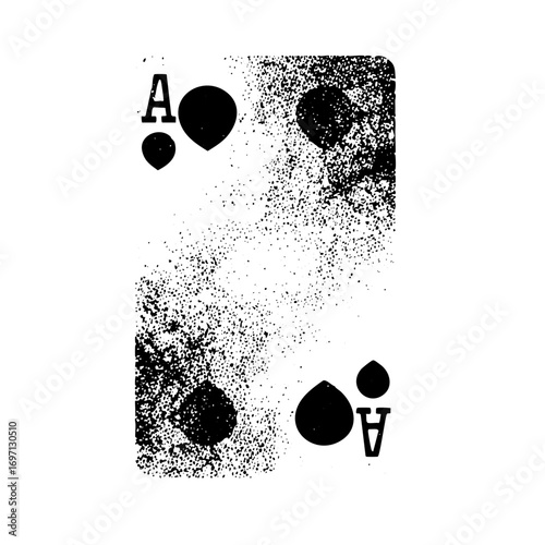 Vector Minimalist playing card ace with bold typography.
