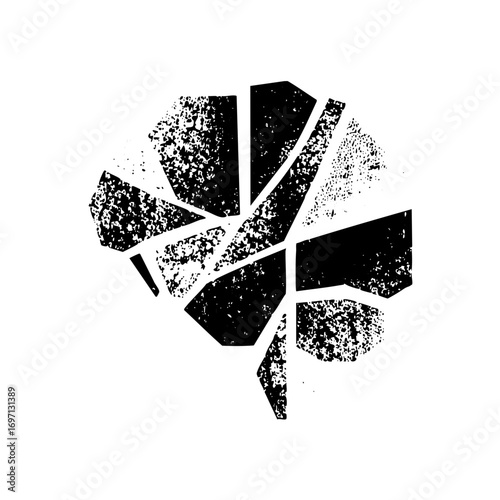 Vector Abstract fractured floral emblem .