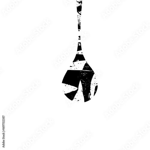 Vector Abstract black teardrop shape with jagged edges.
