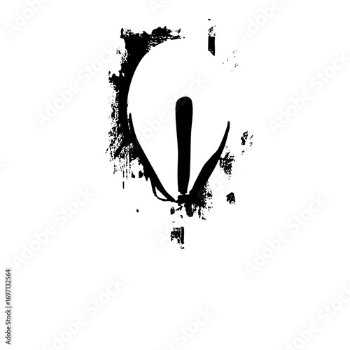 Vector Abstract claw mark with a distressed inky texture.