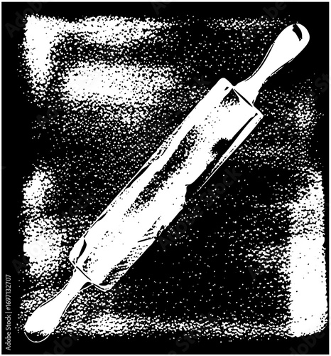 Vector Detailed rolling pin with handles