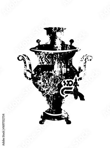 Vector Ornate Samovar with Decorative Elements