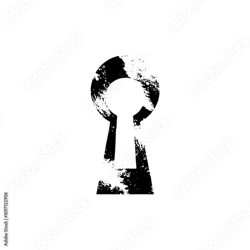 Vector Distressed keyhole with a grunge texture.