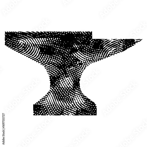 Vector Detailed of a blacksmiths anvil crafted with stippled lines.