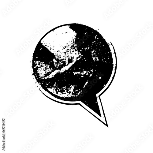 Vector Distressed speech bubble with abstract .