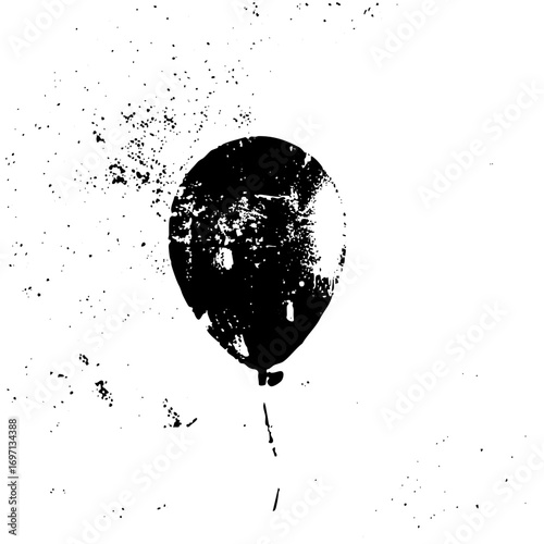 Vector Distressed balloon with a grunge texture.