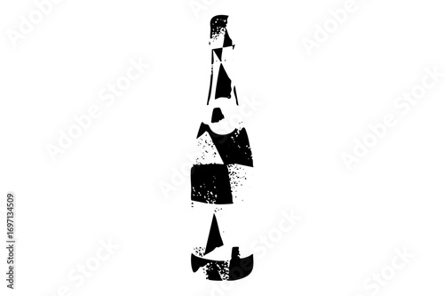 Vector Abstract broken bottle with jagged edges.