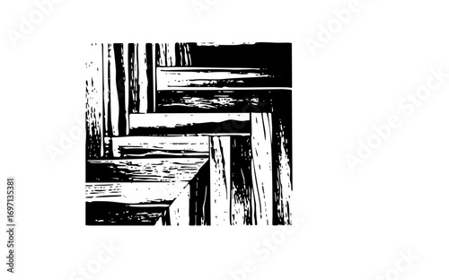 Vector Abstract geometric of stacked rectangular forms.