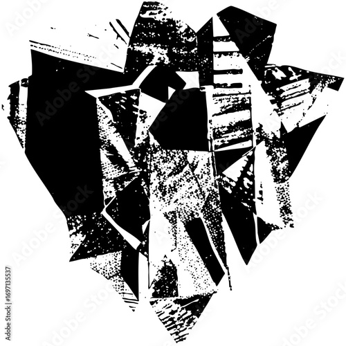 Vector Abstract fractured shapes create a dynamic geometric .