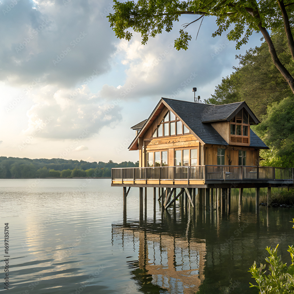 Obraz premium house on the river