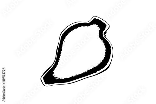 Vector Abstract black outline of a droplet shape.
