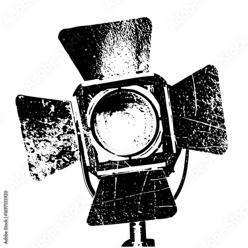 Vector Vintage spotlight with distressed texture.