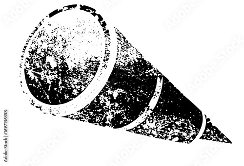Vector Distressed megaphone announces a broadcast with a vintage aesthetic.