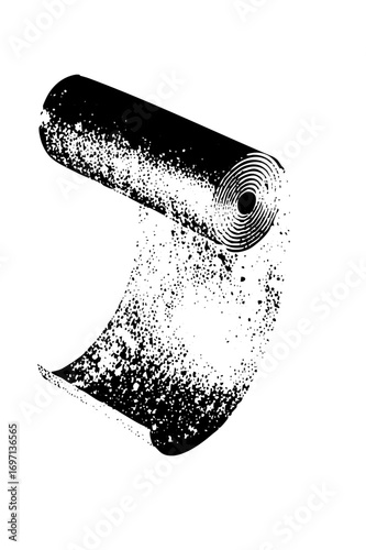 Vector Abstract rolled paper with distressed texture.
