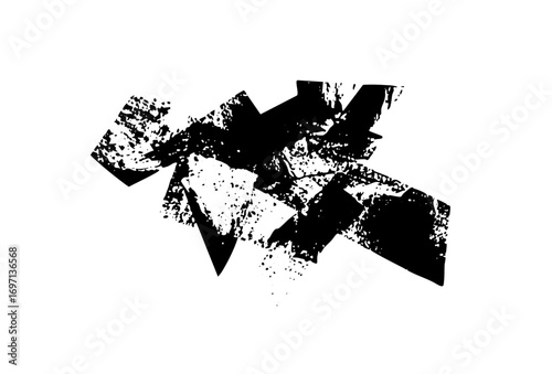 Vector Abstract black brushstroke cross element.
