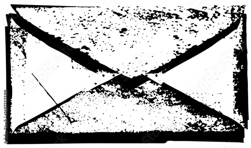 Vector Bold cross mark with distressed texture.