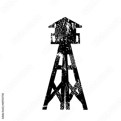 Vector Detailed vector of an industrial derrick structure.