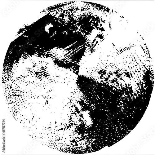 Vector Abstract globe with contrasting landmasses and oceans.
