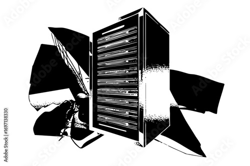 Vector Server Rack with Dynamic Lines