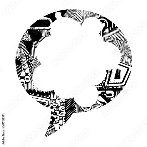 Vector Abstract bird silhouette composed of intricate linear .