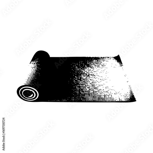 Vector Rolled fabric depicts textile material.