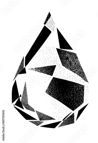 Vector Abstract geometric shapes form a dynamic fragmented composition.
