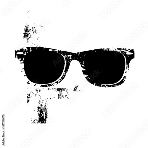 Vector Stylish face with sunglasses vector .