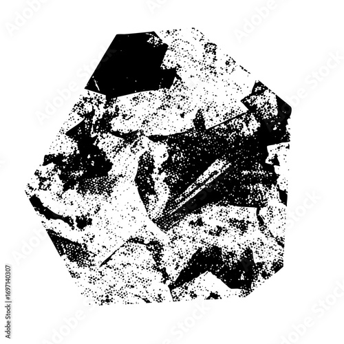 Vector Abstract fractured shape with dark and light areas.