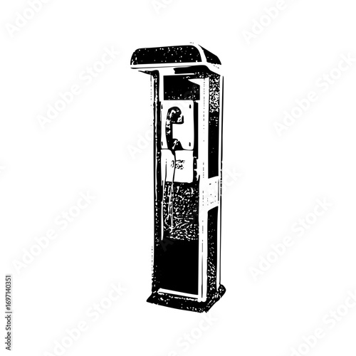 Vector Vintage public telephone booth
