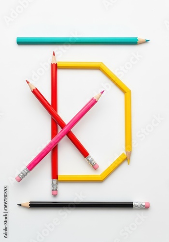 Wallpaper Mural Vibrant pencils arranged into creative abstract design Torontodigital.ca