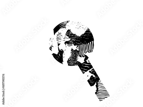 Vector Abstract portrait of a man in monochrome style.