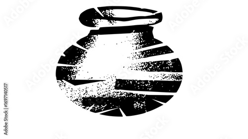 Vector Distressed monochrome grenade with a fragmented .