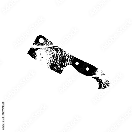Vector Abstract broken knife with textured details.