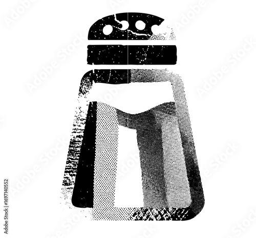 Vector Distressed salt shaker vector .