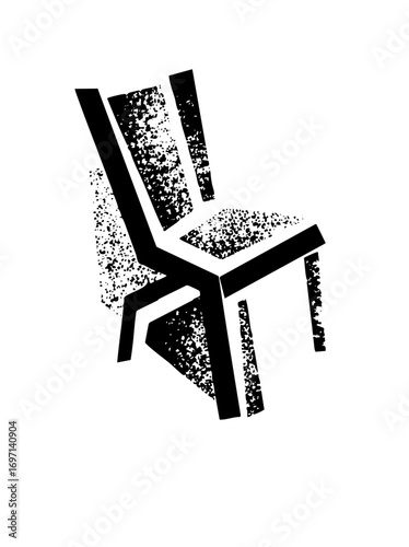 Vector Minimalist black vector of an empty chair.