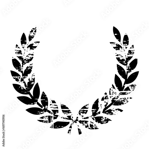 Vector Elegant laurel wreath with detailed foliage.
