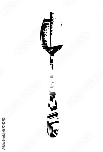 Vector Abstract feather with typographic elements.