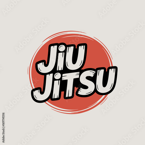 Jiu Jitsu vector logo graphic - traditional martial arts symbol for training, combat sports, and self-defense techniques
