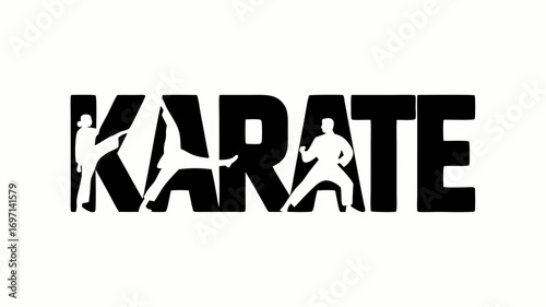 Karate Fight Silhouette Vector Illustration - Dynamic Martial Arts Action