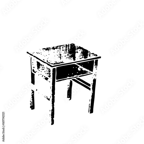 Vector Simple desk with drawer and legs.